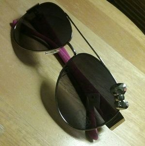 Hello Kitty Sanrio Silver Aviator Bow Sunglasses